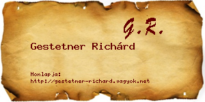 Gestetner Richárd névjegykártya